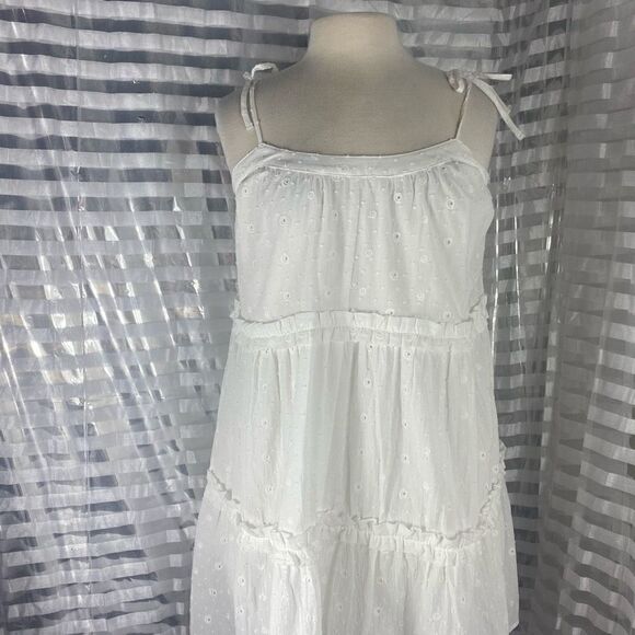 Loft White Eyelet Layered Sleeveless Dress - Picture 2 of 5